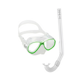 Cressi Junior perla snorkel and mask, Green and clear
