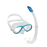 Cressi Perla snorkel and mask, clear and blue