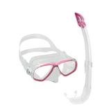 Cressi Perla snorkel and mask, Clear and Pink
