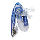 Blue Clear snorkel folded small for flexibility