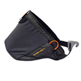 Side view of ozone parawing stash belt showing where hook knife and harness hook fit 