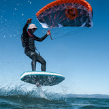 Person foiling using Ozone pocket rocket v2 while breaching foil