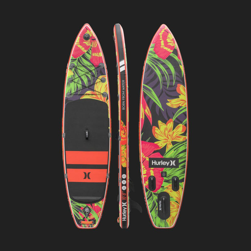 Hurley ApexTour Midnight Tropics Inflatable Paddleboard Set | 10' 8" Long
